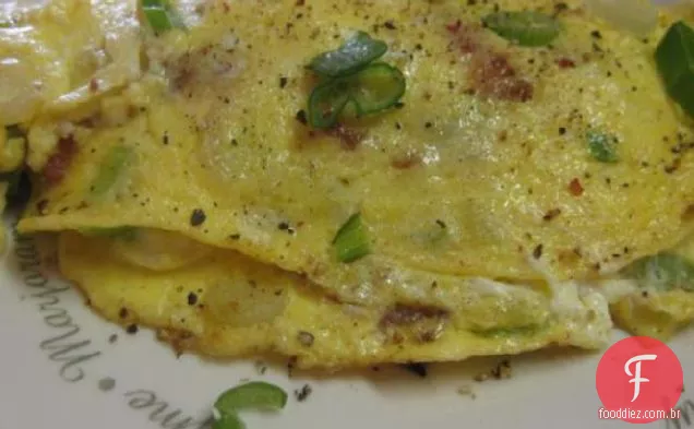 Feta / Bacon ovos mexidos para 1