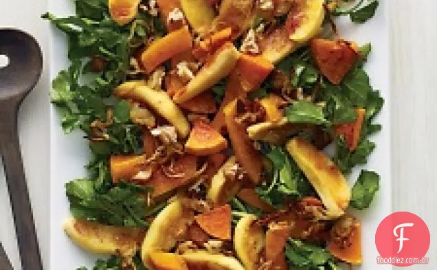 Salada De Abóbora Assada, Maçã E Cebola Cipollini