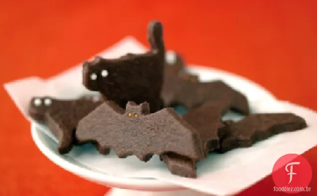 Biscoitos de morcego e gato fantasmagóricos