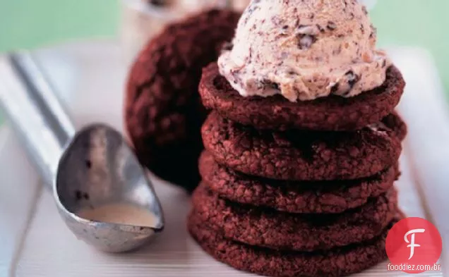 Fudge Cookie e sanduíches de Sorvete Com Chip De Menta