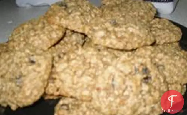 Biscoitos de aveia com passas da mãe