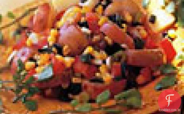 Salada de batata com pimenta e milho