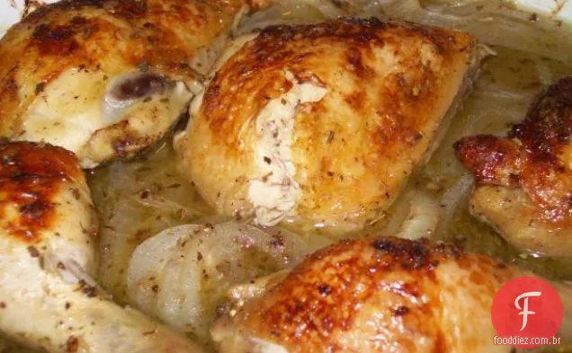 Frango delicioso com Polenta frita
