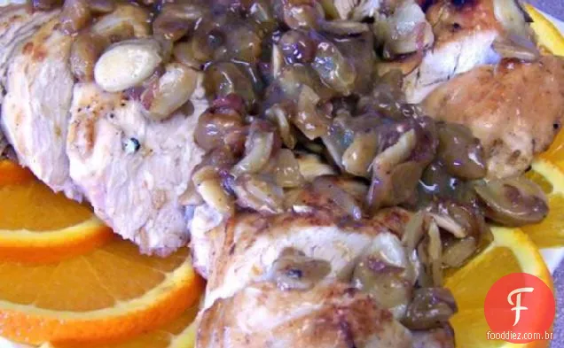 Frango laranja com amêndoas