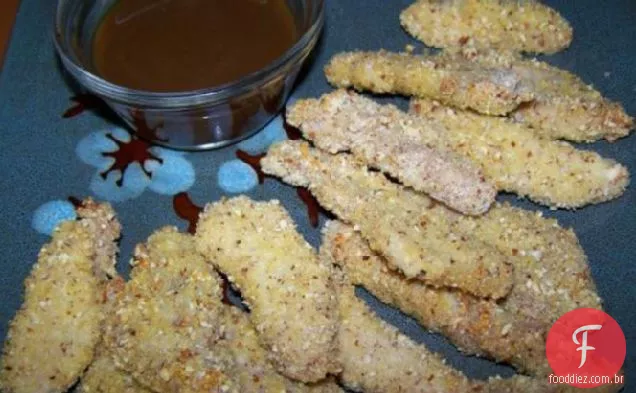Carne De Porco Com Crosta De Amêndoa Com Molho Dijon De Mel