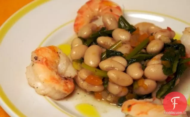 Salada Verde De Feijão Branco E Dente De Leão