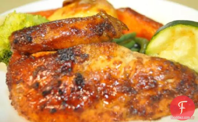 Frango Glaceado Pegajoso Inteiro