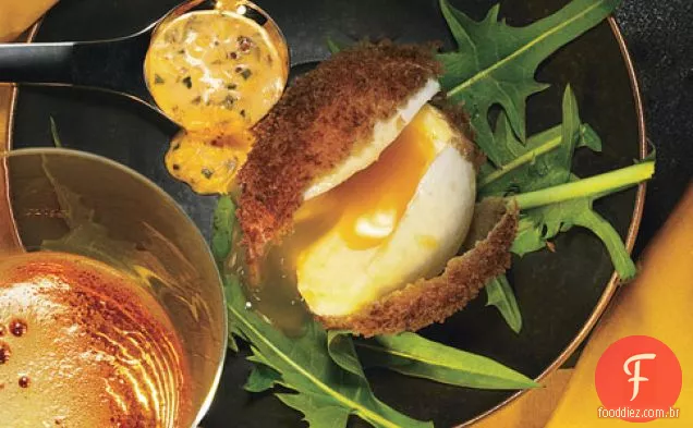 Ovos fritos com Sriracha Remoulade