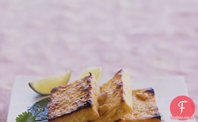Tofu grelhado com pesto de coentro