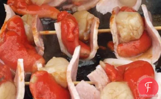 Vieiras Embrulhadas Em Bacon Chinês
