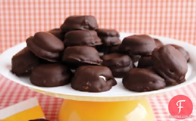 Biscoitos De Marshmallow Com Cobertura De Chocolate
