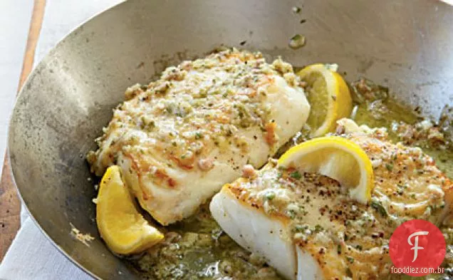 Bacalhau assado com manteiga de alho