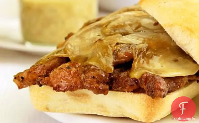 Barriga de porco e Sanduíche Endive refogado