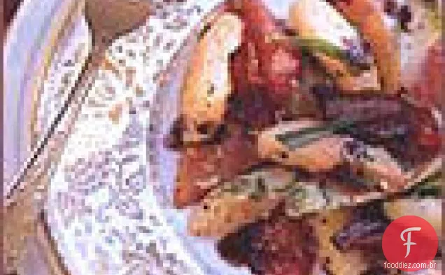 Salada quente de frutas de Inverno, endívias e Pancetta