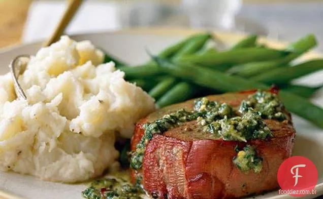 Lombo de Carne De Carvalho Argentino Com Molho Chimichurri
