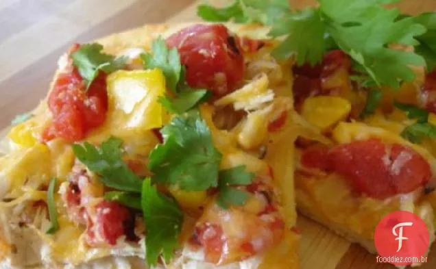 Pizza Mexicana De Frango Com Crosta De Fubá