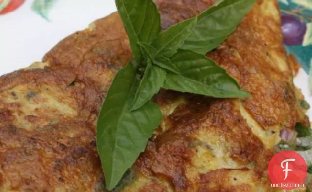 Coentro, cebola roxa e omelete Jalapeno