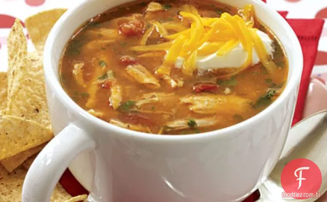 Sopa de tortilha de frango e milho
