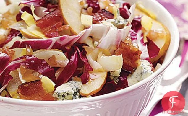 Salada de colheita com vinagrete de Bacon