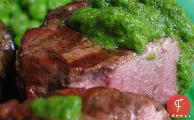 Lombo De Carne De Carvalho Argentino Com Molho Chimichurri