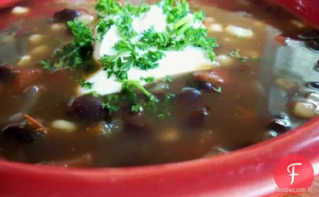 Fácil Vegetariano Feijão Preto Tortilla Sopa
