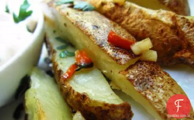 Batatas Fritas Assadas Com Pimentão E Coentro