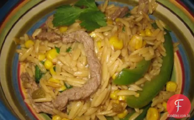 Coentro Orzo e carne bovina