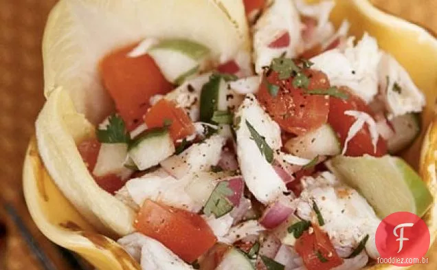 Salada de carne de caranguejo em estilo mexicano