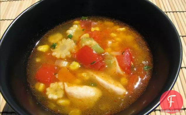 Sopa de frango e milho para bebês
