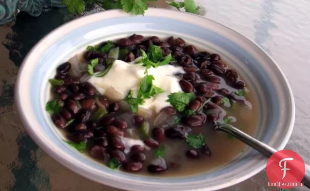 Sopa De Feijão Preto Fogão Lento