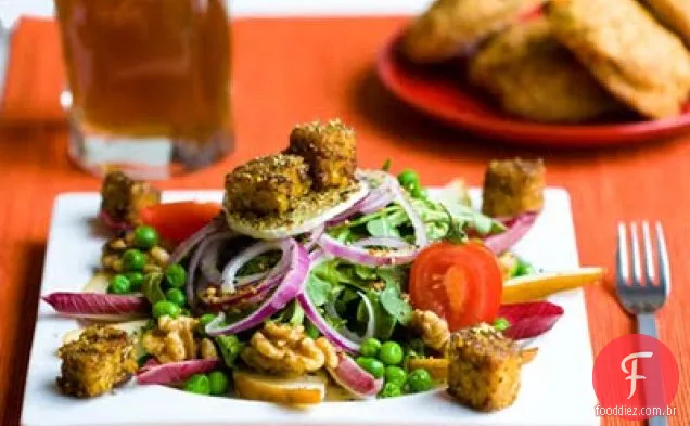 Salada do Vale de Napa com molho de Dijon Limão Tempeh
