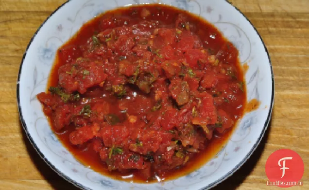 Pimenta assada e molho de tomate