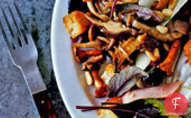 Salada de cogumelos selvagens