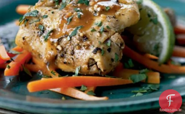 Coxas de frango com alho e limão
