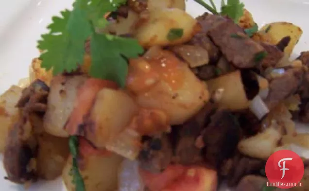 Hash de carne com um chute picante