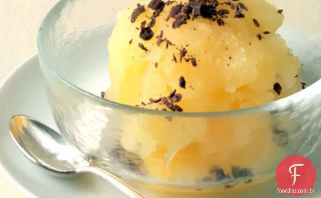 Sorvete de laranja fresco com Chocolate agridoce