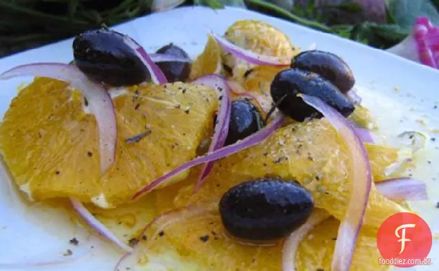 Laranja, cebola roxa e Salada De Azeitona Preta