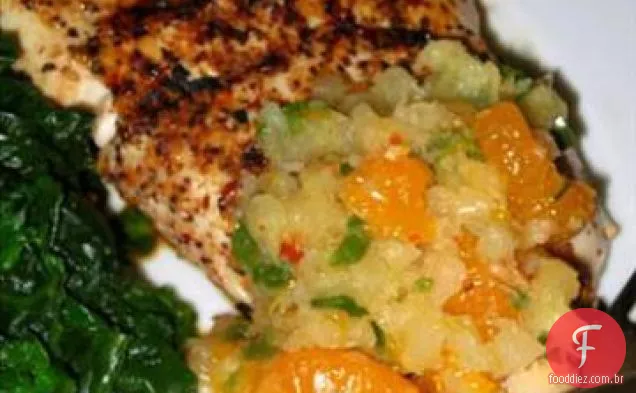 Peitos De Frango Grelhados Com Salsa De Mandarina