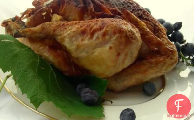 Frango assado com noz-moscada e laranja