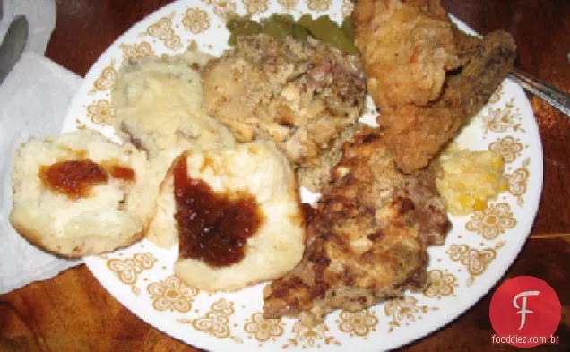 Frango Assado Com Pêssego
