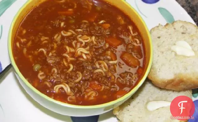 Sopa De Vegetais De Macarrão Ramen