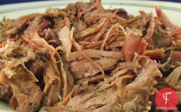 Carne de porco puxada iluminada