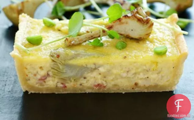 Bacon defumado, Alcachofra e Torta De Ovo De Galinha