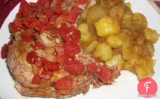 Cajun Sufocado Costeletas De Porco