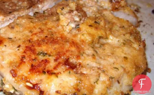 Costeletas de porco à milanesa - do forno