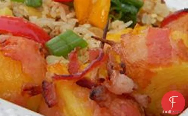 Mordidas De Abacaxi Embrulhadas Em Bacon