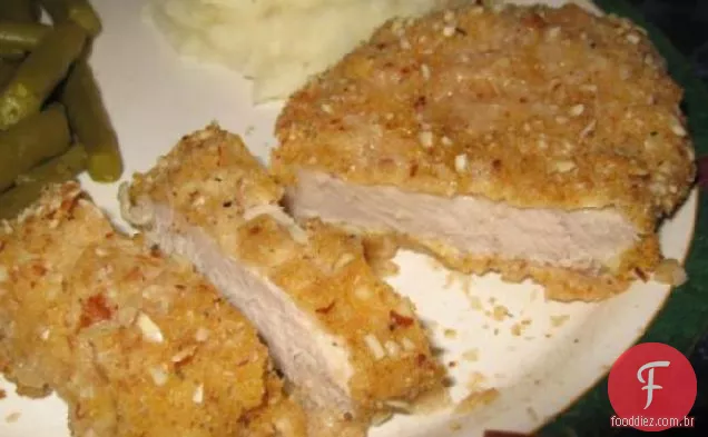 Carne De Porco Com Crosta De Amêndoa
