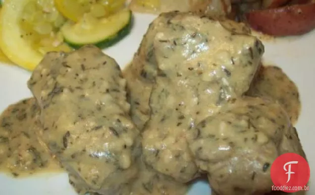 Tomilho e carne de porco Dijon