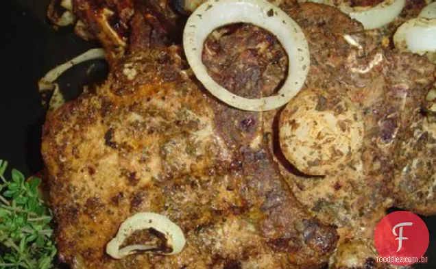 Schweinebraten-Costeletas De Lombo De Porco Marinadas