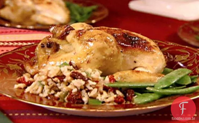 Galinhas da Cornualha com recheio de arroz integral